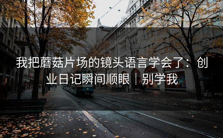 我把蘑菇片场的镜头语言学会了：创业日记瞬间顺眼｜别学我